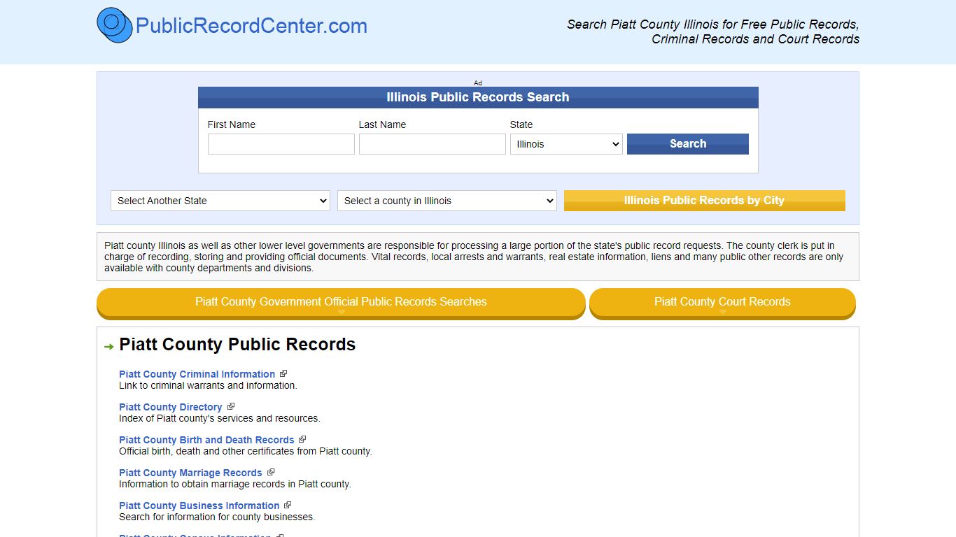 Piatt County Illinois Free Public Records - Court Records ...