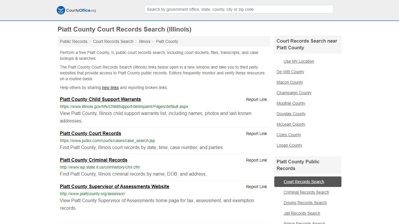 Court Records Search - Piatt County, IL (Adoptions ...